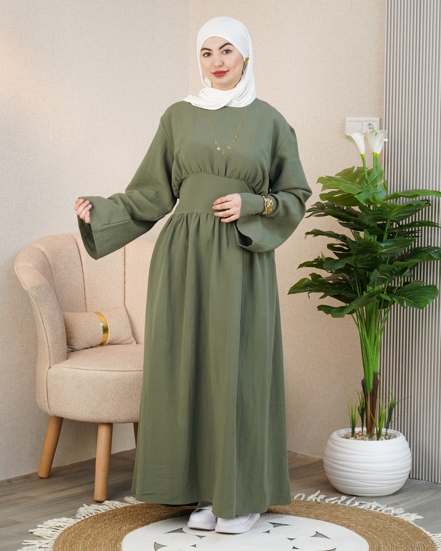 Robe Luna — Froncée & Manches Bouffantes